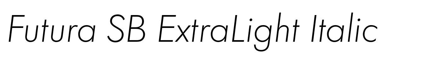 Futura SB ExtraLight Italic